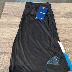 Fanatics Carolina Panthers Black Shorts with Blue Panther Logo